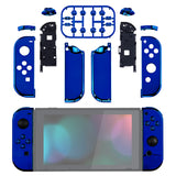 eXtremeRate Chrome Blue Handheld Controller Housing With Full Set Buttons DIY Replacement Shell Case for NS Switch JoyCon & OLED JoyCon - Console Shell NOT Included - CD404