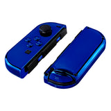 eXtremeRate Chrome Blue Handheld Controller Housing With Full Set Buttons DIY Replacement Shell Case for NS Switch JoyCon & OLED JoyCon - Console Shell NOT Included - CD404