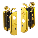 eXtremeRate Chrome Gold Handheld Controller Housing With Full Set Buttons DIY Replacement Shell Case for NS Switch JoyCon & OLED JoyCon - Console Shell NOT Included - CD401