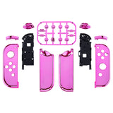 eXtremeRate Chrome Pink Glossy Joycon Handheld Controller Housing with Full Set Buttons, DIY Replacement Shell Case for NS Switch JoyCon & OLED JoyCon - Console Shell NOT Included - CD406