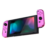 eXtremeRate Chrome Pink Glossy Joycon Handheld Controller Housing with Full Set Buttons, DIY Replacement Shell Case for NS Switch JoyCon & OLED JoyCon - Console Shell NOT Included - CD406