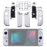 eXtremeRate Chrome Silver Handheld Controller Housing With Full Set Buttons DIY Replacement Shell Case for NS Switch JoyCon & OLED JoyCon - Console Shell NOT Included - CD402