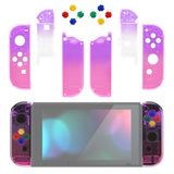 eXtremeRate Clear Atomic Purple Rose Red Joycon Handheld Controller Housing with Full Set Buttons, DIY Replacement Shell Case for NS Switch JoyCon & OLED JoyCon - Console Shell NOT Included - CP337