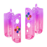 eXtremeRate Clear Atomic Purple Rose Red Joycon Handheld Controller Housing with Full Set Buttons, DIY Replacement Shell Case for NS Switch JoyCon & OLED JoyCon - Console Shell NOT Included - CP337