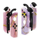 eXtremeRate Cosmic Pink Gold Marble Effect Joycon Handheld Controller Housing with Buttons, DIY Replacement Shell Case for NS Switch JoyCon & OLED JoyCon – Joycon and Console NOT Included - CT112