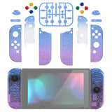 eXtremeRate Glitter Gradient Translucent Bluebell Joycon Handheld Controller Housing with Full Set Buttons, DIY Replacement Shell Case for NS Switch JoyCon & OLED JoyCon - Console Shell NOT Included - CP341