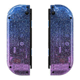 eXtremeRate Glitter Gradient Translucent Bluebell Joycon Handheld Controller Housing with Full Set Buttons, DIY Replacement Shell Case for NS Switch JoyCon & OLED JoyCon - Console Shell NOT Included - CP341