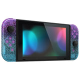 eXtremeRate Glitter Gradient Translucent Bluebell & Blue Joycon Handheld Controller Housing with Full Set Buttons, DIY Replacement Shell Case for NS Switch JoyCon & OLED JoyCon - Console Shell NOT Included - CP343