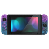 eXtremeRate Glitter Gradient Translucent Bluebell & Blue Joycon Handheld Controller Housing with Full Set Buttons, DIY Replacement Shell Case for NS Switch JoyCon & OLED JoyCon - Console Shell NOT Included - CP343