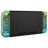 eXtremeRate Glitter Gradient Translucent Green Blue Joycon Handheld Controller Housing with Full Set Buttons, DIY Replacement Shell Case for NS Switch JoyCon & OLED JoyCon - Console Shell NOT Included - CP342