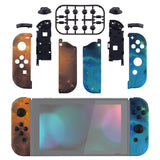 eXtremeRate Soft Touch Grip Gold Star Universe Handheld Controller Housing With Full Set Buttons DIY Replacement Shell Case for NS Switch JoyCon & OLED JoyCon - Console Shell NOT Included - CT102