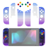 eXtremeRate Gradient Translucent Bluebell Joycon Handheld Controller Housing with Full Set Buttons, DIY Replacement Shell Case for NS Switch JoyCon & OLED JoyCon - Console Shell NOT Included - CP339