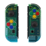 eXtremeRate Gradient Translucent Green Blue Joycon Handheld Controller Housing with Full Set Buttons, DIY Replacement Shell Case for NS Switch JoyCon & OLED JoyCon - Console Shell NOT Included - CP338