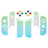 eXtremeRate Gradient Translucent Green Blue Joycon Handheld Controller Housing with Full Set Buttons, DIY Replacement Shell Case for NS Switch JoyCon & OLED JoyCon - Console Shell NOT Included - CP338