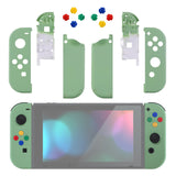 eXtremeRate Soft Touch Grip Matcha Green Joycon Handheld Controller Housing with ABXY Direction Buttons, DIY Replacement Shell Case for NS Switch JoyCon & OLED JoyCon - Console Shell NOT Included - CP322