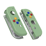 eXtremeRate Soft Touch Grip Matcha Green Joycon Handheld Controller Housing with ABXY Direction Buttons, DIY Replacement Shell Case for NS Switch JoyCon & OLED JoyCon - Console Shell NOT Included - CP322