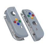 eXtremeRate New Hope Gray Joycon Handheld Controller Housing with ABXY Direction Buttons, DIY Replacement Shell Case for NS Switch JoyCon & OLED JoyCon - Console Shell NOT Included - CP326