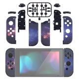 eXtremeRate Soft Touch Grip Nubula Galaxy Patterned Joycon Handheld Controller Housing with Coloful Buttons, DIY Replacement Shell Case for NS Switch JoyCon & OLED JoyCon – Joycon and Console NOT Included - CT110