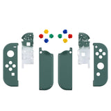 eXtremeRate Soft Touch Grip Pine Green Joycon Handheld Controller Housing with ABXY Direction Buttons, DIY Replacement Shell Case for NS Switch JoyCon & OLED JoyCon - Console Shell NOT Included - CP318