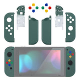 eXtremeRate Soft Touch Grip Pine Green Joycon Handheld Controller Housing with ABXY Direction Buttons, DIY Replacement Shell Case for NS Switch JoyCon & OLED JoyCon - Console Shell NOT Included - CP318