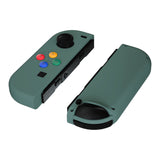 eXtremeRate Soft Touch Grip Pine Green Joycon Handheld Controller Housing with ABXY Direction Buttons, DIY Replacement Shell Case for NS Switch JoyCon & OLED JoyCon - Console Shell NOT Included - CP318