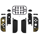 eXtremeRate The Great GOLDEN Wave Off Kanagawa - Black Effect Joycon Handheld Controller Housing with Buttons, DIY Replacement Shell Case for NS Switch JoyCon & OLED JoyCon – Joycon and Console NOT Included - CT119