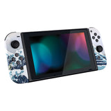 eXtremeRate The Great Wave Patterned Joycon Handheld Controller Housing with Full Set Buttons, Soft Touch Grip DIY Replacement Shell Case for NS Switch JoyCon & OLED JoyCon - Console Shell NOT Included - CT106