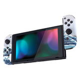 eXtremeRate The Great Wave Patterned Joycon Handheld Controller Housing with Full Set Buttons, Soft Touch Grip DIY Replacement Shell Case for NS Switch JoyCon & OLED JoyCon - Console Shell NOT Included - CT106