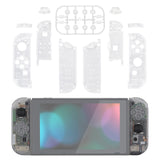 eXtremeRate Transparent Clear Joycon Handheld Controller Housing with Full Set Buttons, DIY Replacement Shell Case for NS Switch JoyCon & OLED JoyCon - Console Shell NOT Included - CM501