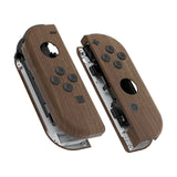 eXtremeRate Soft Touch Grip Wood Grain Handheld Controller Housing With Full Set Buttons DIY Replacement Shell Case for NS Switch JoyCon & OLED JoyCon - Console Shell NOT Included - CS201