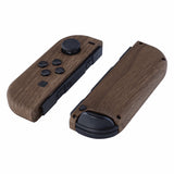 eXtremeRate Soft Touch Grip Wood Grain Handheld Controller Housing With Full Set Buttons DIY Replacement Shell Case for NS Switch JoyCon & OLED JoyCon - Console Shell NOT Included - CS201