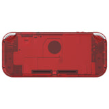 eXtremeRate Clear Red DIY Replacement Shell for NS Switch Lite, NSL Handheld Controller Housing with Screen Protector, Custom Case Cover for NS Switch Lite - DLM512