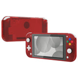 eXtremeRate Clear Red DIY Replacement Shell for NS Switch Lite, NSL Handheld Controller Housing with Screen Protector, Custom Case Cover for NS Switch Lite - DLM512