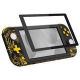 eXtremeRate The Great GOLDEN Wave Off Kanagawa - Black DIY Replacement Shell for Nintendo Switch Lite, NSL Handheld Controller Housing with Screen Protector, Custom Case Cover for Nintendo Switch Lite - DLT142