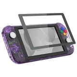 eXtremeRate Crystal Clear Atomic Purple DIY Replacement Shell for NS Switch Lite, NSL Handheld Controller Housing with Screen Protector, Custom Case Cover for NS Switch Lite - DLP325