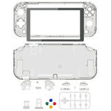 eXtremeRate Crystal Clear Black DIY Replacement Shell for NS Switch Lite, NSL Handheld Controller Housing with Screen Protector, Custom Case Cover for NS Switch Lite - DLP329