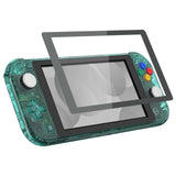 eXtremeRate Crystal Emerald Green DIY Replacement Shell for NS Switch Lite, NSL Handheld Controller Housing with Screen Protector, Custom Case Cover for NS Switch Lite - DLP328