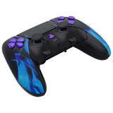 eXtremeRate Blue Flame Full Set Housing Shell with Buttons Touchpad Cover Compatible with ps5 Edge Controller, Custom Replacement Decorative Trim Shell Front Back Plates Compatible with ps5 Edge Controller - QRHEGT004