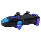 eXtremeRate Blue Flame Full Set Housing Shell with Buttons Touchpad Cover Compatible with ps5 Edge Controller, Custom Replacement Decorative Trim Shell Front Back Plates Compatible with ps5 Edge Controller - QRHEGT004