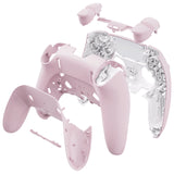 eXtremeRate Cherry Blossoms Pink Full Set Housing Shell with Buttons Touchpad Cover Compatible with ps5 Edge Controller, Custom Replacement Decorative Trim Shell Front Back Plates Compatible with ps5 Edge Controller - QRHEGP009