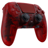 eXtremeRate Clear Red Full Set Housing Shell with Buttons Touchpad Cover Compatible with ps5 Edge Controller, Custom Replacement Decorative Trim Shell Front Back Plates Compatible with ps5 Edge Controller - QRHEGM006