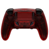 eXtremeRate Clear Red Full Set Housing Shell with Buttons Touchpad Cover Compatible with ps5 Edge Controller, Custom Replacement Decorative Trim Shell Front Back Plates Compatible with ps5 Edge Controller - QRHEGM006