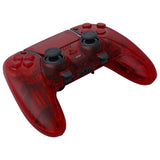 eXtremeRate Clear Red Full Set Housing Shell with Buttons Touchpad Cover Compatible with ps5 Edge Controller, Custom Replacement Decorative Trim Shell Front Back Plates Compatible with ps5 Edge Controller - QRHEGM006