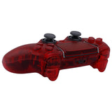 eXtremeRate Clear Red Full Set Housing Shell with Buttons Touchpad Cover Compatible with ps5 Edge Controller, Custom Replacement Decorative Trim Shell Front Back Plates Compatible with ps5 Edge Controller - QRHEGM006