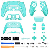 eXtremeRate Emerald Green Full Set Housing Shell with Buttons Touchpad Cover Compatible with ps5 Edge Controller, Custom Replacement Decorative Trim Shell Front Back Plates Compatible with ps5 Edge Controller - QRHEGM005