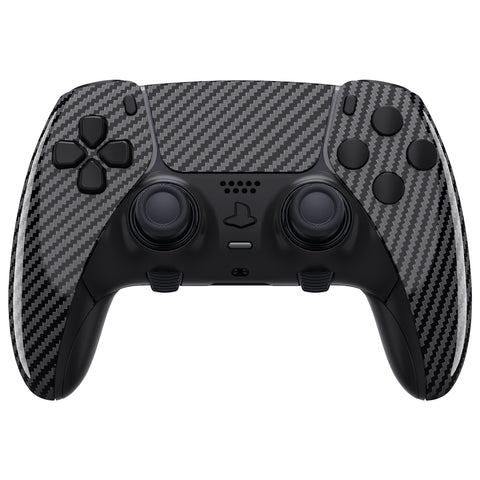 eXtremeRate Custom Replacement Full Set Shells with Buttons for PS5 Edge Controller - Graphite Carbon Fiber - QRHEGS003