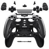 eXtremeRate Custom Replacement Full Set Shells with Buttons for PS5 Edge Controller - Graphite Carbon Fiber - QRHEGS003