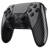 eXtremeRate Custom Replacement Full Set Shells with Buttons for PS5 Edge Controller - Graphite Carbon Fiber - QRHEGS003