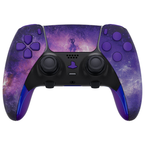 eXtremeRate Nebula Galaxy Full Set Housing Shell with Buttons Touchpad Cover Compatible with ps5 Edge Controller, Custom Replacement Decorative Trim Shell Front Back Plates Compatible with ps5 Edge Controller - QRHEGT006