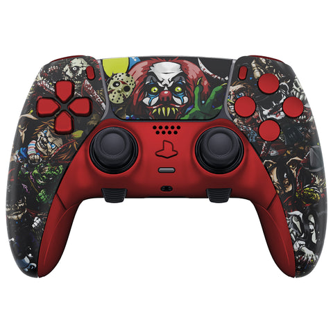 eXtremeRate Scary Party Full Set Housing Shell with Buttons Touchpad Cover Compatible with ps5 Edge Controller, Custom Replacement Decorative Trim Shell Front Back Plates Compatible with ps5 Edge Controller - QRHEGT001